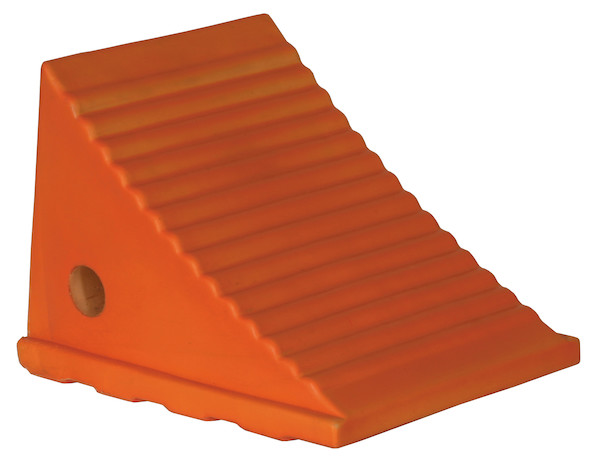 Large Orange Polyurethane Wheel Chock 8.69x11.25x8.13 Inch