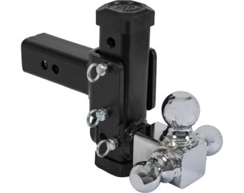 Adjustable Tri-Ball Hitch with Chrome Towing Balls for 2-1/2 Inch Hitch Receivers